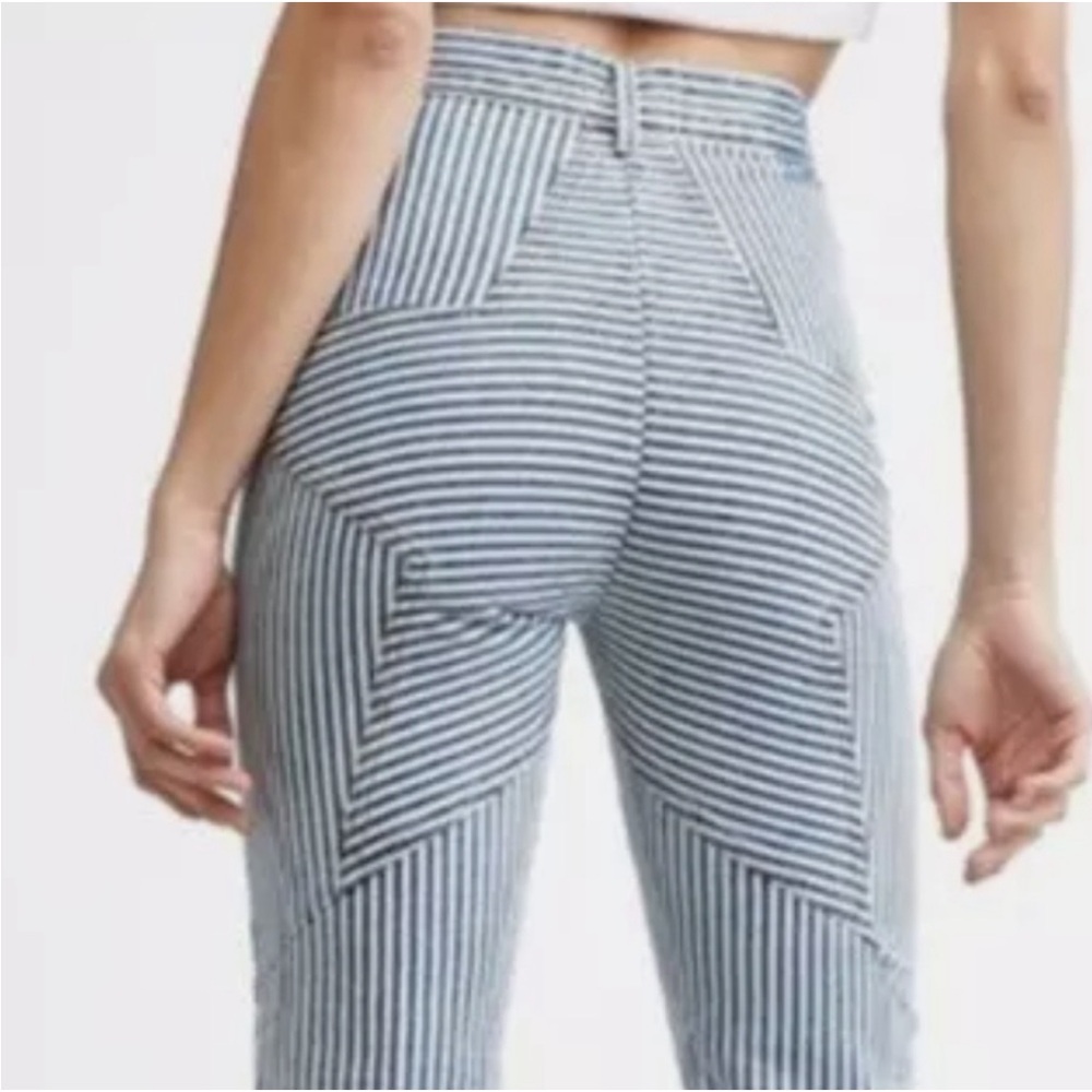 REVICE Blue & White Striped High-Waist Flare Jeans - Picture 11 of 12